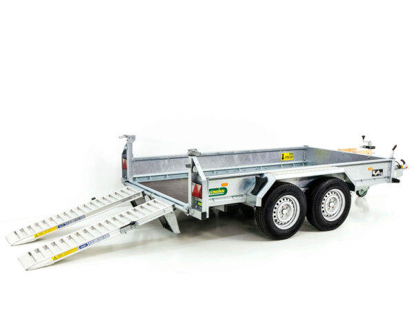 Remorque porte-engins de chantier Unsinn UBA 160x306cm 3,5t | Rampes pivotantes - NeuveDescription Dimensions de l'espace de chargement : 160 cm x 306 cm x 30 cm ; poids à vide : env. 685 kg ; charge utile : env. 2 815 kg ; poids total autorisé : 3 500 kg – Image 6